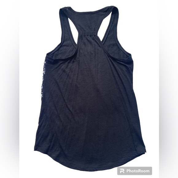 Express sequin Razorback tank. Black, gray, silver sequins size M. - Picture 2 of 8